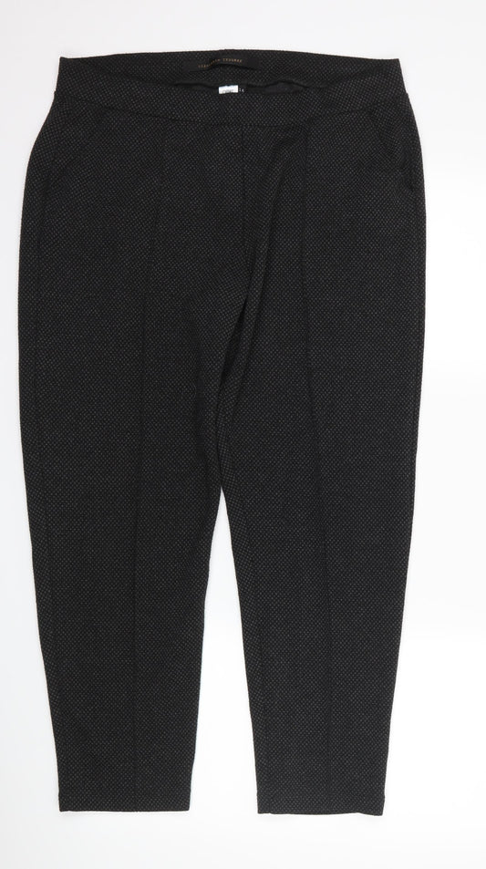NEXT Womens Black Argyle/Diamond  Trousers  Size 16 L25 in