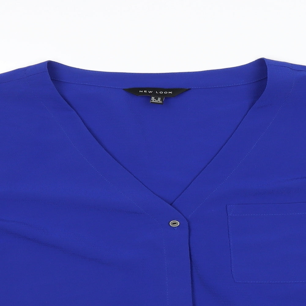 Womens UK Size 14 New Look Blue Basic Button-Up