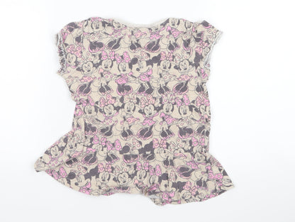 George Girls Brown   Basic T-Shirt Size 3-4 Years  - Disney Minnie Mouse