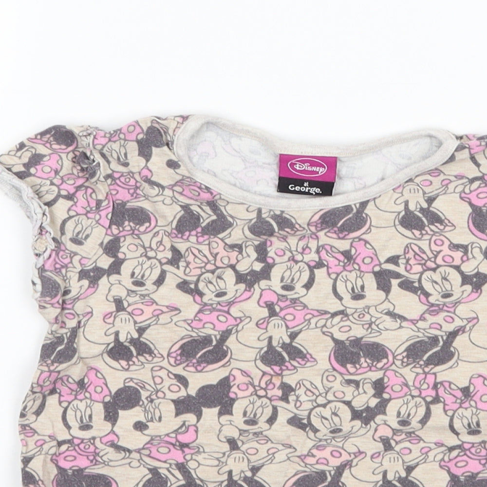 George Girls Brown   Basic T-Shirt Size 3-4 Years  - Disney Minnie Mouse