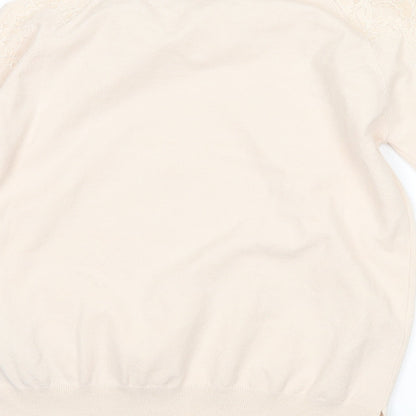 Topshop Womens Pink Floral  Pullover Jumper Size 6  - Cut out sleeves