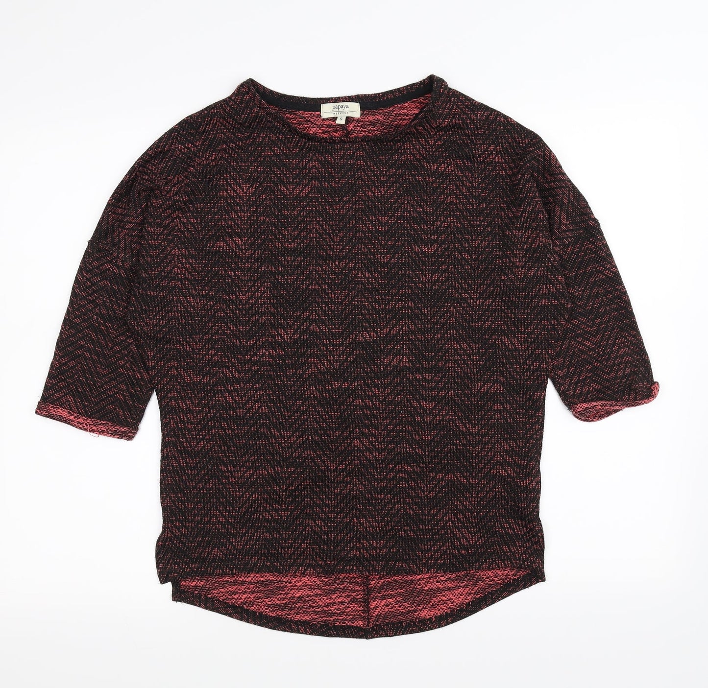 Papaya Womens Black Argyle/Diamond  Basic T-Shirt Size S