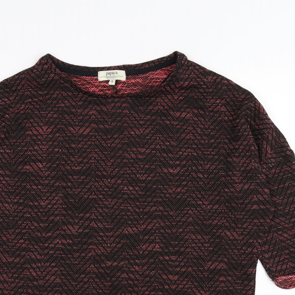 Papaya Womens Black Argyle/Diamond  Basic T-Shirt Size S