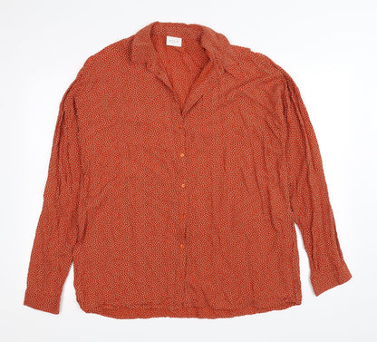 Womens UK Size 42 VILA Orange Basic Button-Up