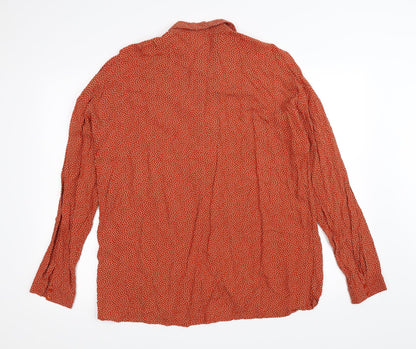 Womens UK Size 42 VILA Orange Basic Button-Up