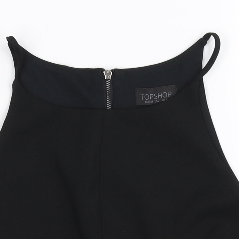 Womens UK Size 6 Topshop Black Basic Tank