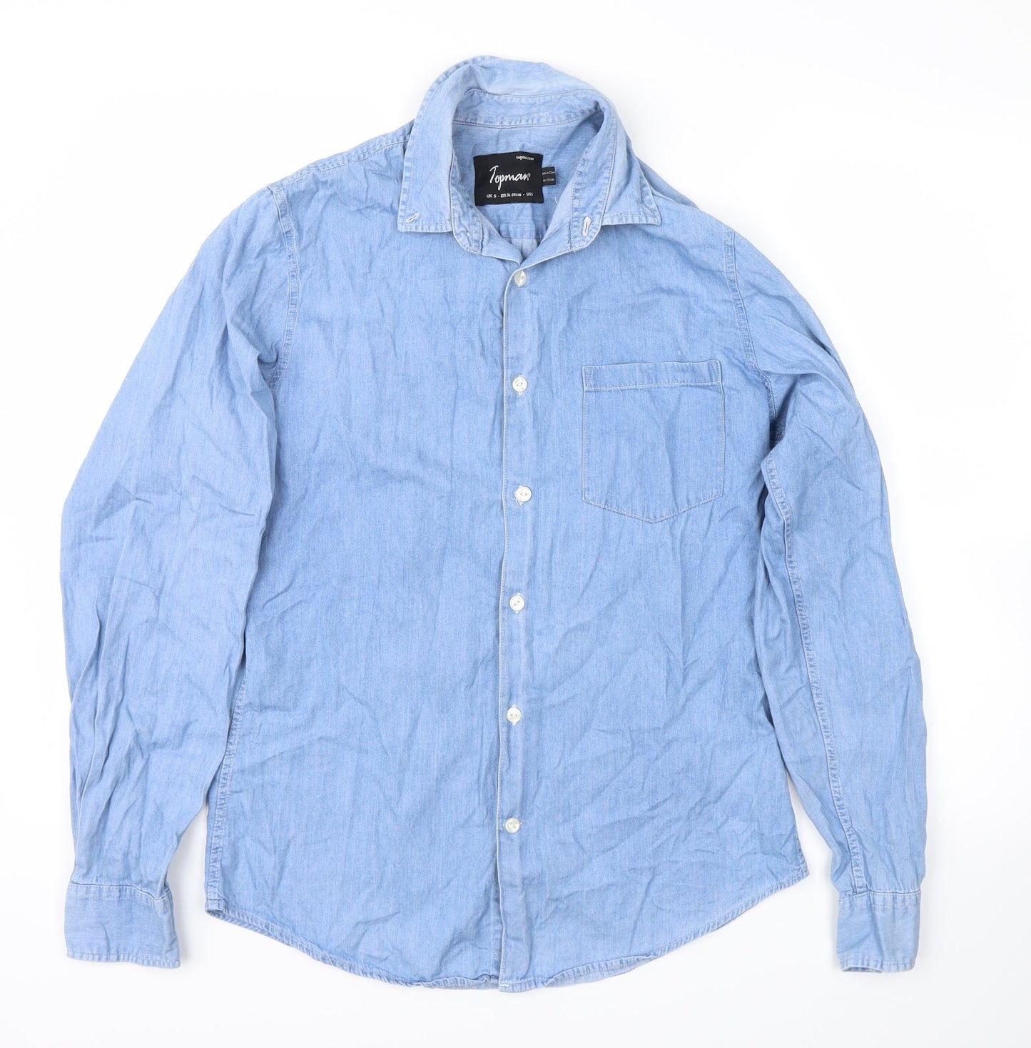 Topman Mens Blue    Button-Up Size S