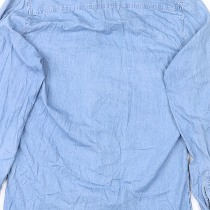 Topman Mens Blue    Button-Up Size S