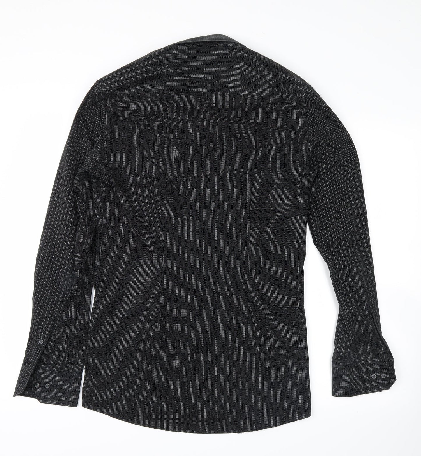 Topman Mens Blue Polka Dot   Dress Shirt Size S