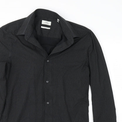 Topman Mens Blue Polka Dot   Dress Shirt Size S