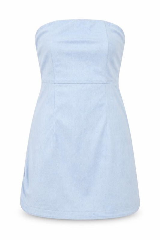 Front view of PRETTYLITTLETHING women’s blue mini, size S