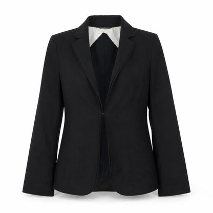 Front view of definitions women’s black jacket suit jacket, size UK 8