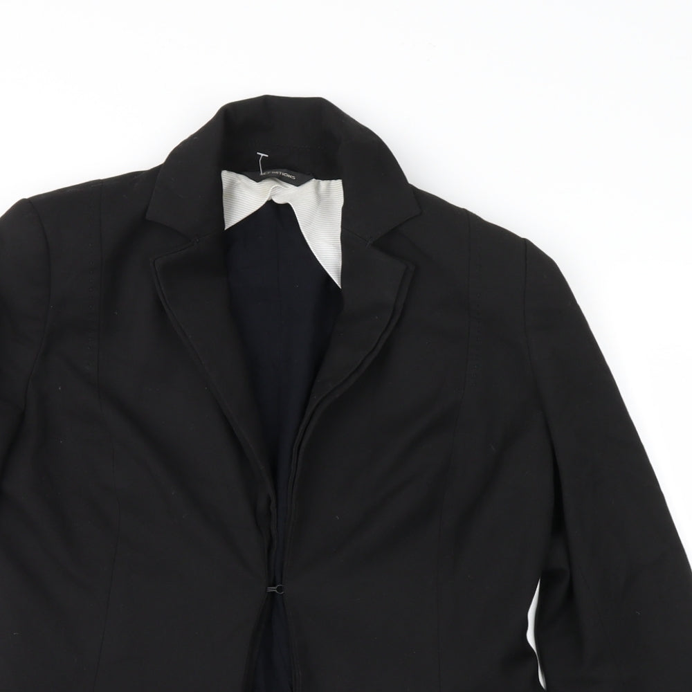 Close-up detail of definitions women’s black jacket suit jacket, size UK 8