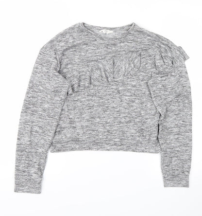 Additional front view of Candy Couture girls’ grey jumper, size 13, years