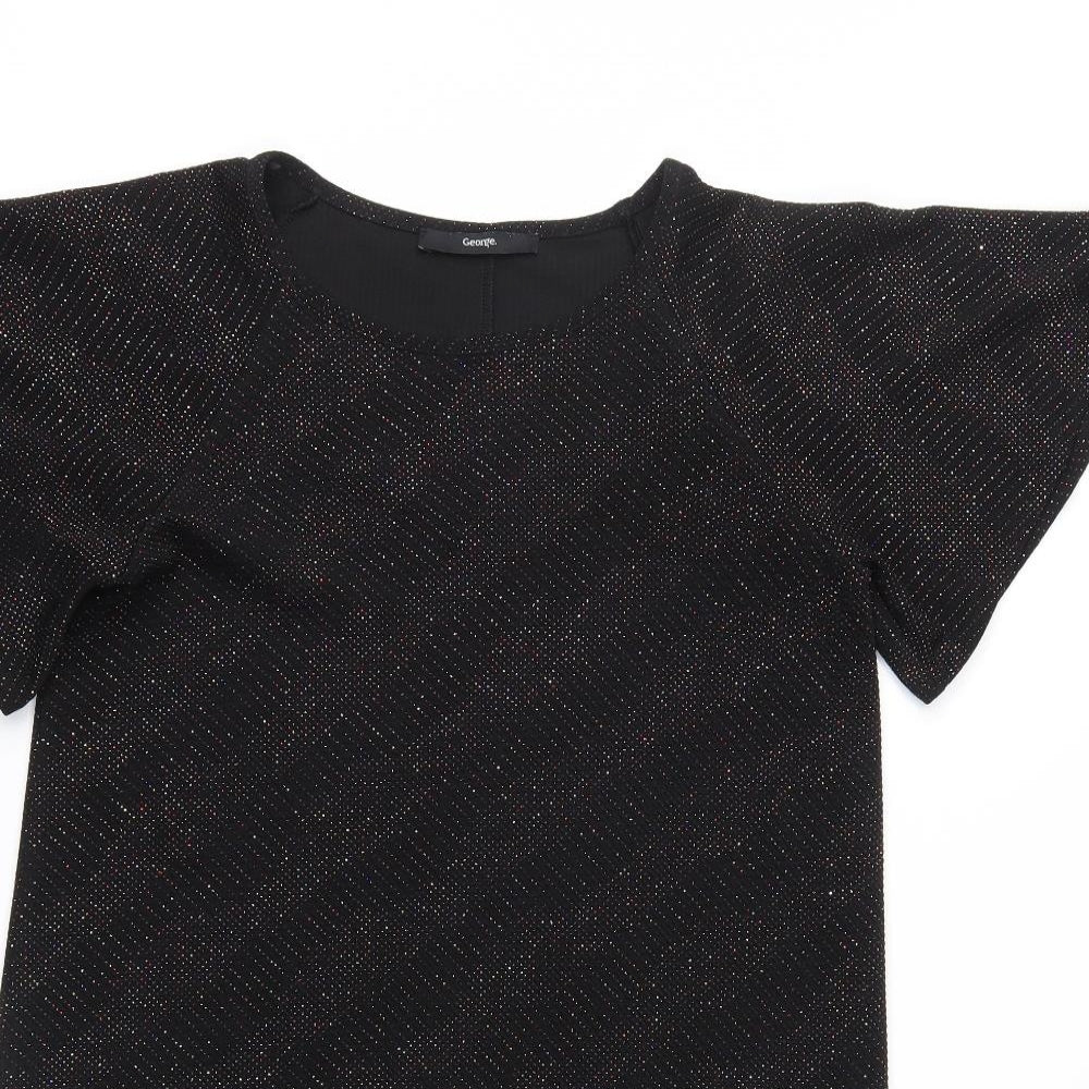 George Womens Black   T-Shirt Dress  Size 8
