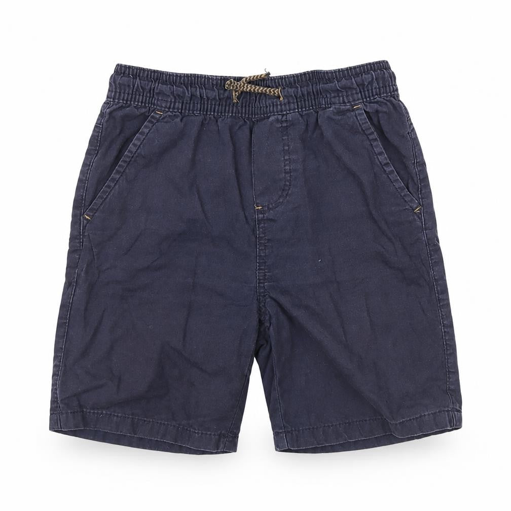Front view of denim co boys’ blue cargo shorts, size 6-7, years