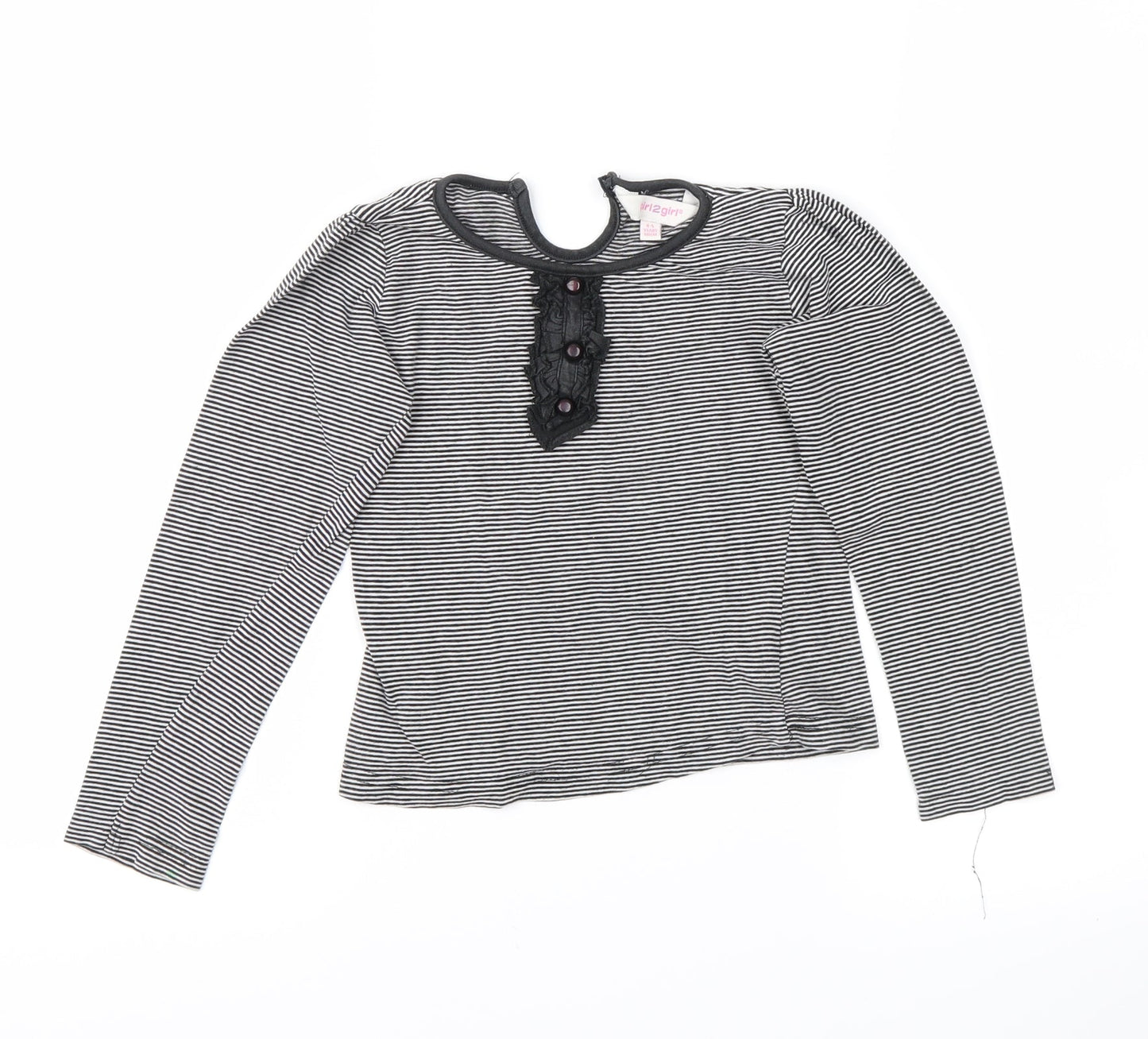 girl2girl Girls Black Striped  Basic Casual Size 4-5 Years