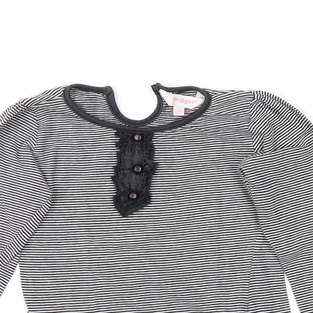 girl2girl Girls Black Striped  Basic Casual Size 4-5 Years
