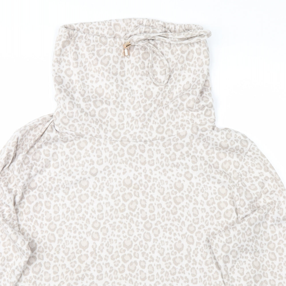 F&F Womens Beige Animal Print  Pullover Jumper Size L