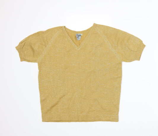 Preworn Womens Yellow  Knit Pullover Jumper Size 8