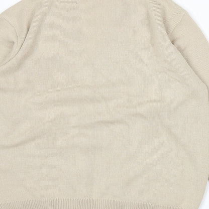 Perry Gold Womens Beige  Knit Cardigan Jumper Size XL