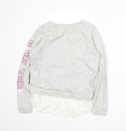 H&M Girls Grey   Pullover Sweatshirt Size 12-13 Years