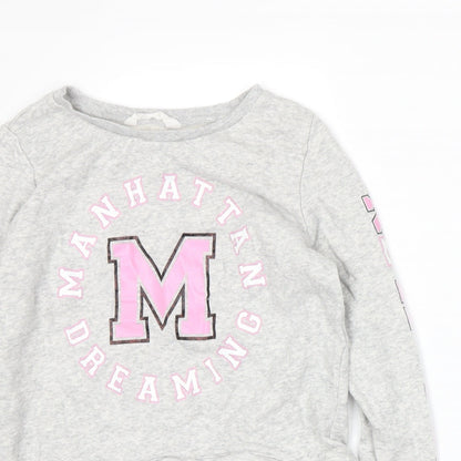 H&M Girls Grey   Pullover Sweatshirt Size 12-13 Years