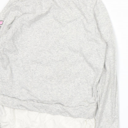 H&M Girls Grey   Pullover Sweatshirt Size 12-13 Years