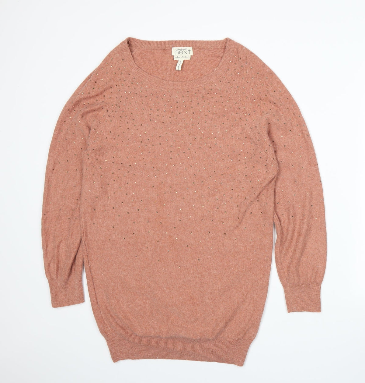 Additional front view of Next women’s orange knit jumper, size UK 10
