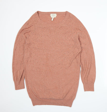 Additional front view of Next women’s orange knit jumper, size UK 10