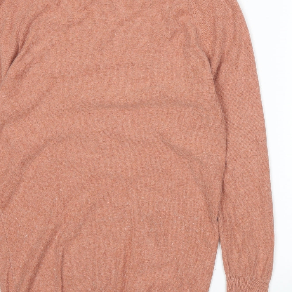 Brand and care label for Next women’s orange knit jumper, size UK 10