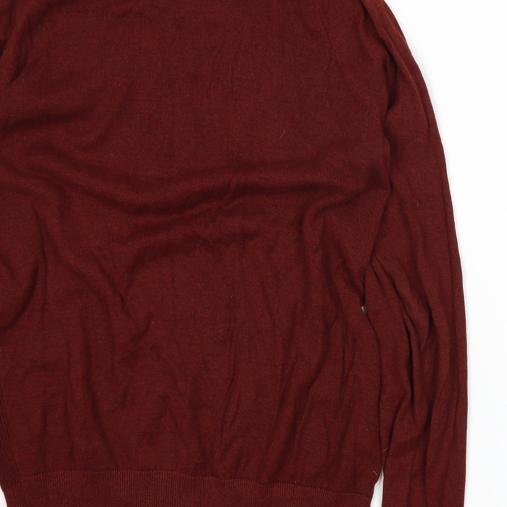 Brand and care label for George women’s orange knit jumper, size M