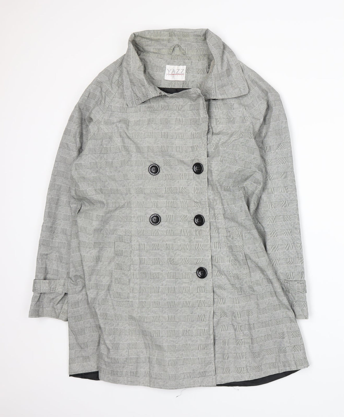 Additional front view of Yazz women’s grey jacket suit jacket, size UK 16