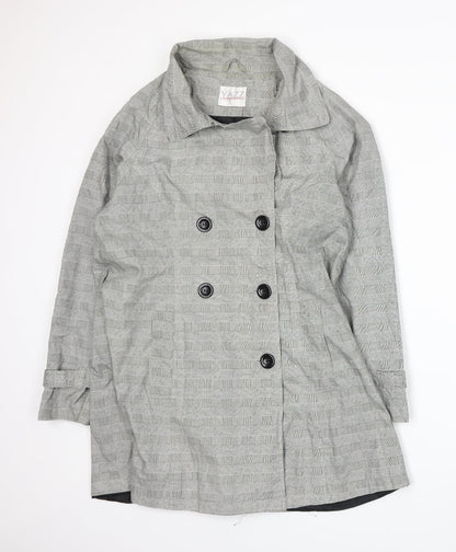 Additional front view of Yazz women’s grey jacket suit jacket, size UK 16