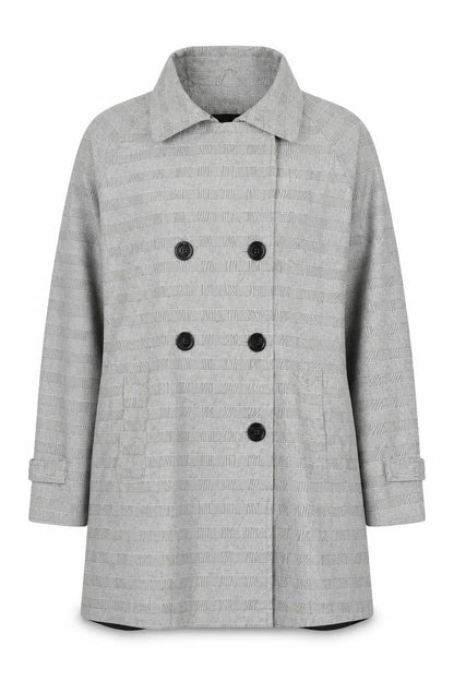 Front view of Yazz women’s grey jacket suit jacket, size UK 16