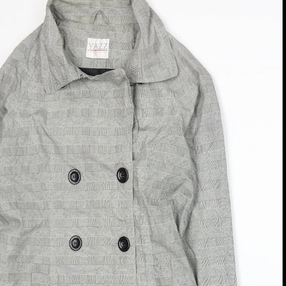 Close-up detail of Yazz women’s grey jacket suit jacket, size UK 16