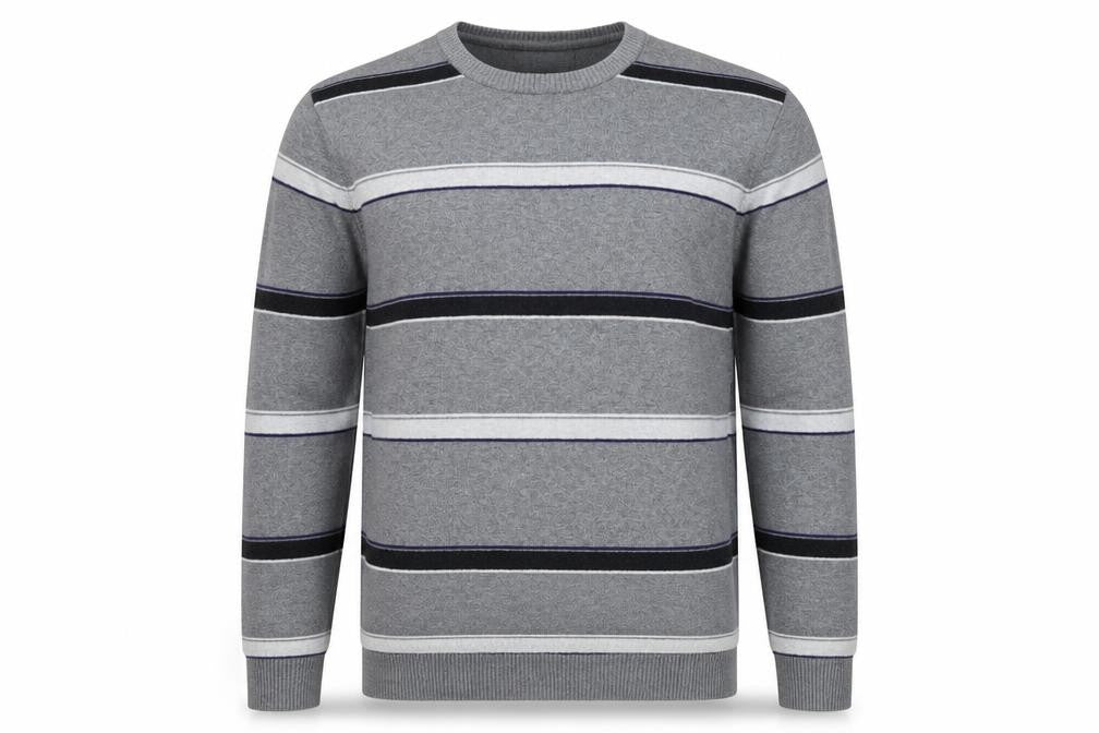 Mens UK Size XL Atlantic Bay Grey Pullover Jumper
