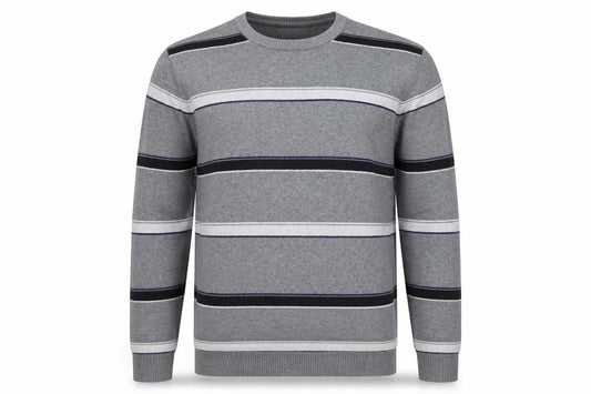 Mens UK Size XL Atlantic Bay Grey Pullover Jumper