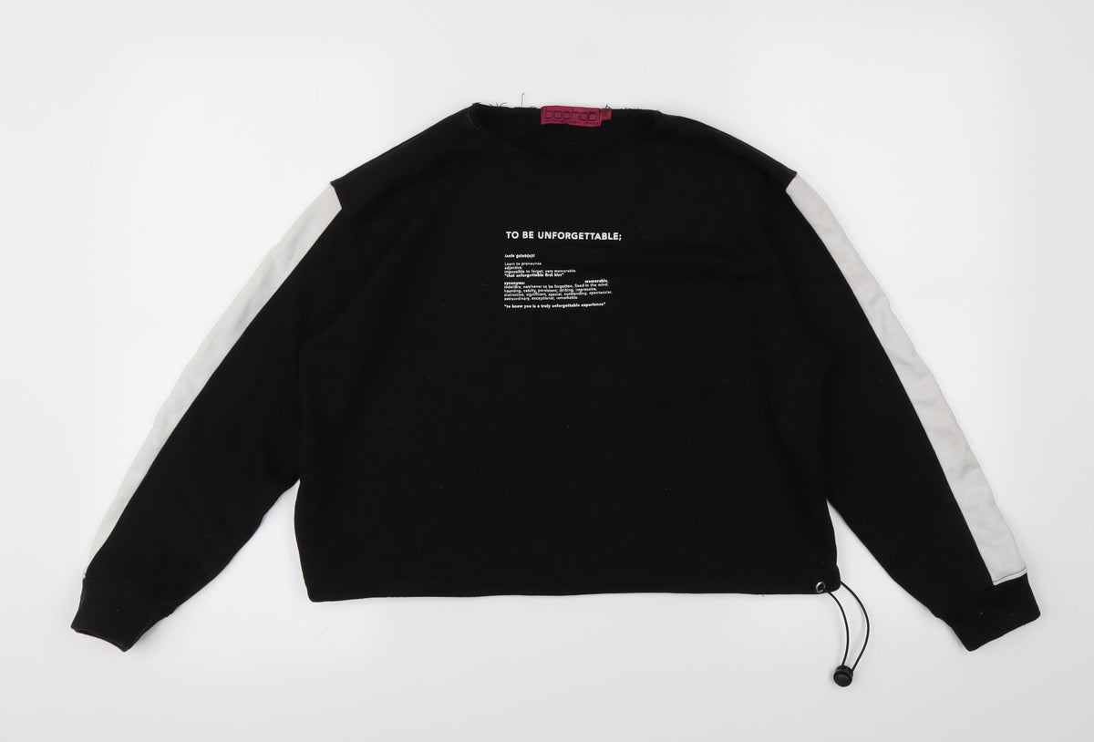 Additional front view of Boohoo women’s black jumper, size UK 8