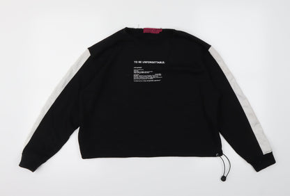 Additional front view of Boohoo women’s black jumper, size UK 8