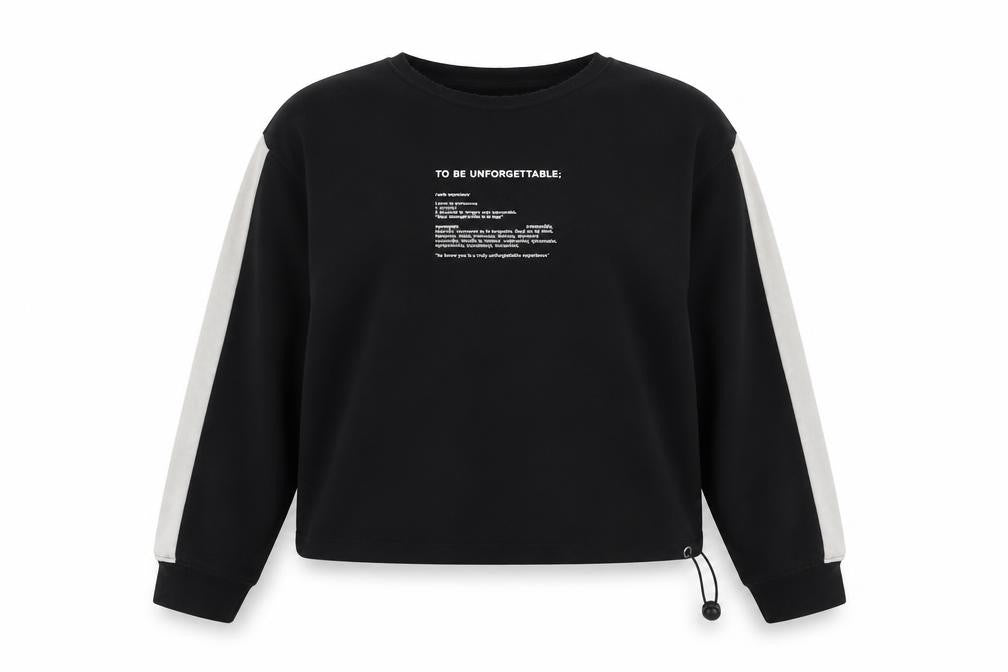 Front view of Boohoo women’s black jumper, size UK 8