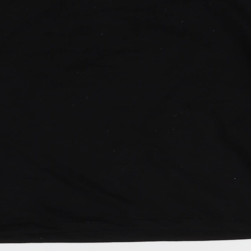 Brand and care label for Boohoo women’s black jumper, size UK 8