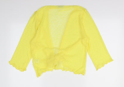 Simply Stockshop Womens Yellow   Cape Jumper Size M