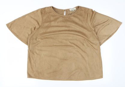 Papaya Womens Beige   Basic T-Shirt Size 16