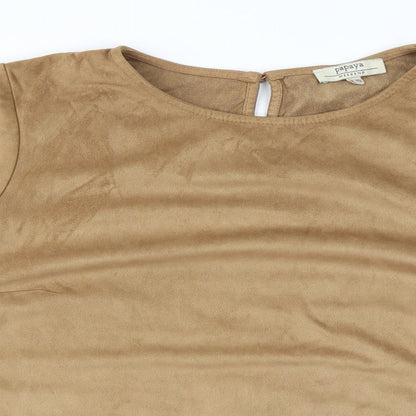 Papaya Womens Beige   Basic T-Shirt Size 16