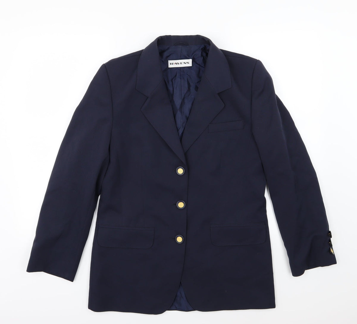 Additional front view of Ravens women’s blue jacket suit jacket, size UK 10
