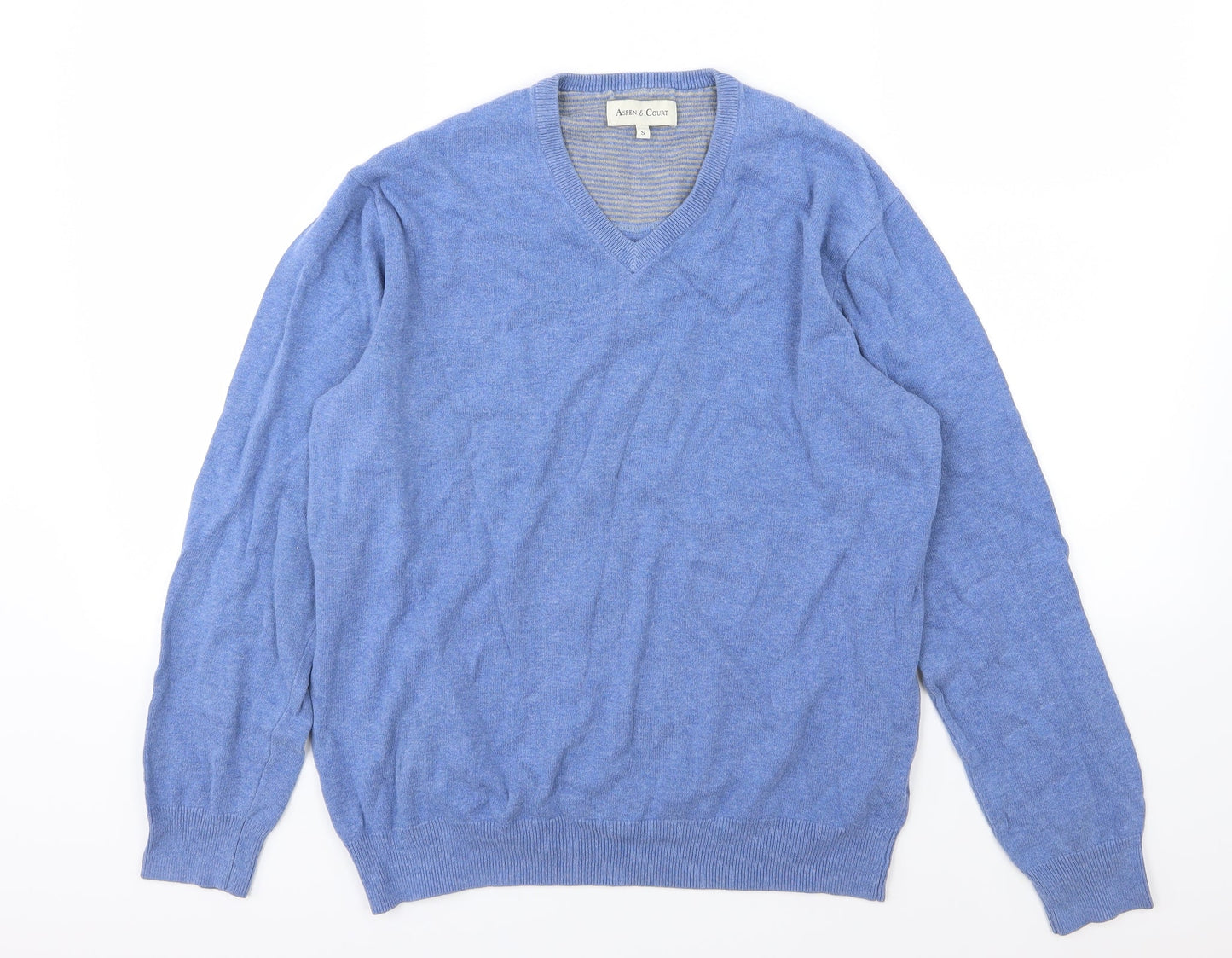 Aspen & Court Mens Blue  Knit Pullover Jumper Size S