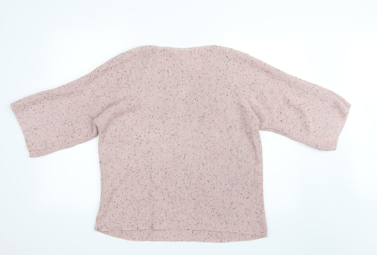Back view of H&M women’s pink knit jumper, size UK 6