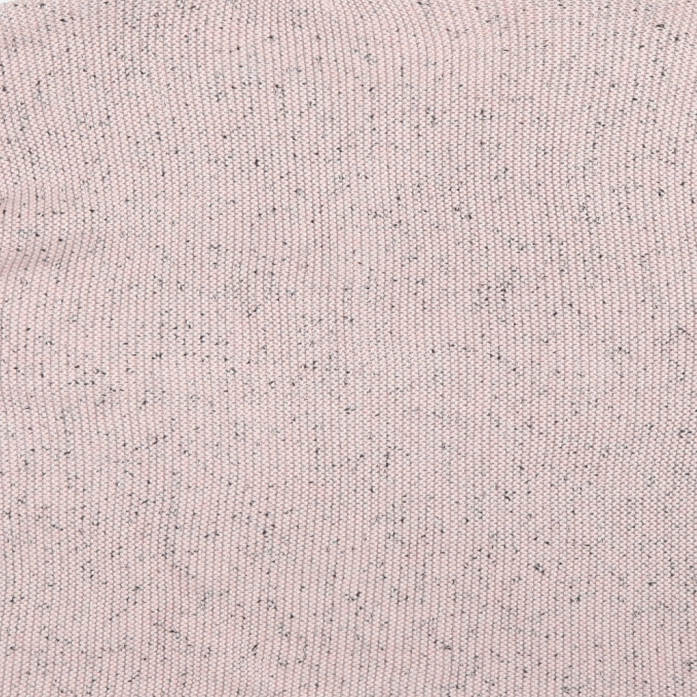 Brand and care label for H&M women’s pink knit jumper, size UK 6
