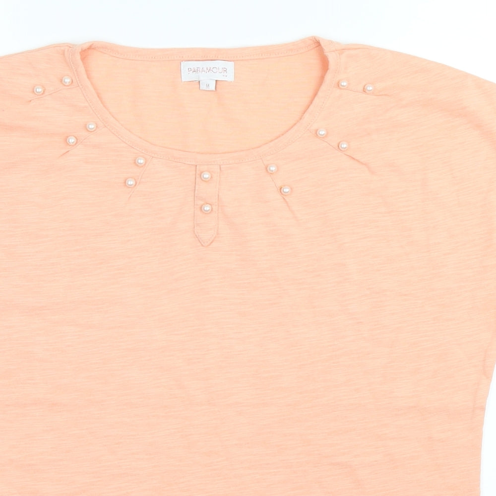 Womens UK Size M Paramour Orange Basic T-Shirt